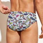 Spring Butterfly Pattern Print Men's Swim Briefs