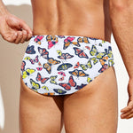 Spring Butterfly Pattern Print Men's Swim Briefs