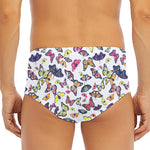 Spring Butterfly Pattern Print Men's Triangle Swim Briefs