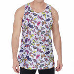 Spring Butterfly Pattern Print Men's Velvet Tank Top