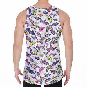 Spring Butterfly Pattern Print Men's Velvet Tank Top