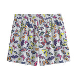 Spring Butterfly Pattern Print Mesh Shorts