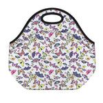 Spring Butterfly Pattern Print Neoprene Lunch Bag