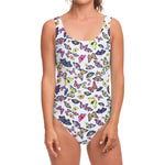 Spring Butterfly Pattern Print One Piece Swimsuit