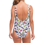 Spring Butterfly Pattern Print One Piece Swimsuit