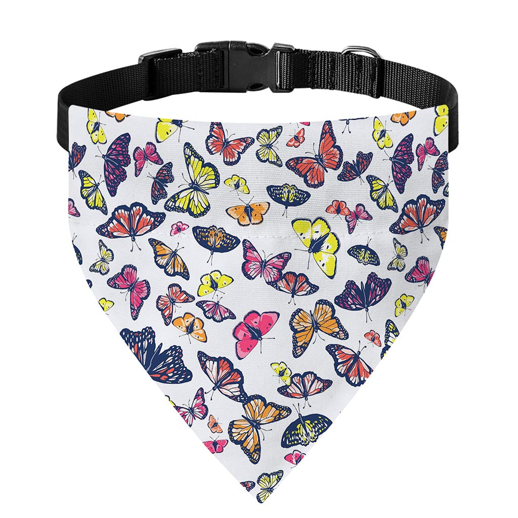 Spring Butterfly Pattern Print Over The Collar Dog Bandana
