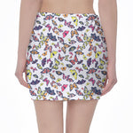 Spring Butterfly Pattern Print Pencil Mini Skirt