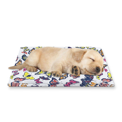 Spring Butterfly Pattern Print Pet Cooling Mat Cover