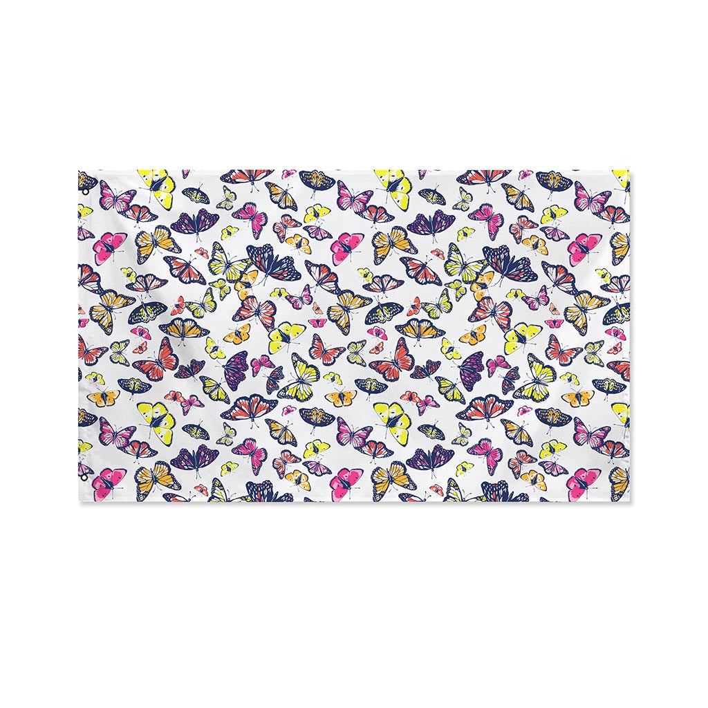 Spring Butterfly Pattern Print Polyester Flag