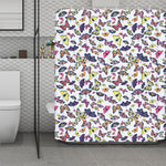 Spring Butterfly Pattern Print Polyester Shower Curtain