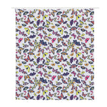Spring Butterfly Pattern Print Polyester Shower Curtain