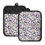 Spring Butterfly Pattern Print Pot Holders With Pocket