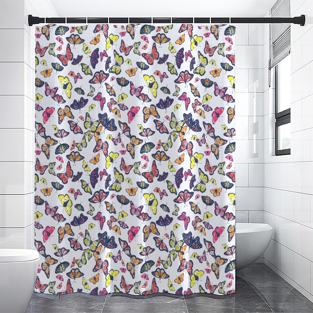 Spring Butterfly Pattern Print Premium Shower Curtain