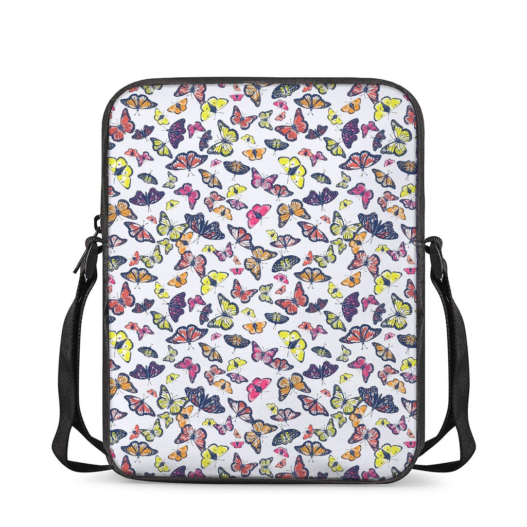 Spring Butterfly Pattern Print Rectangular Crossbody Bag