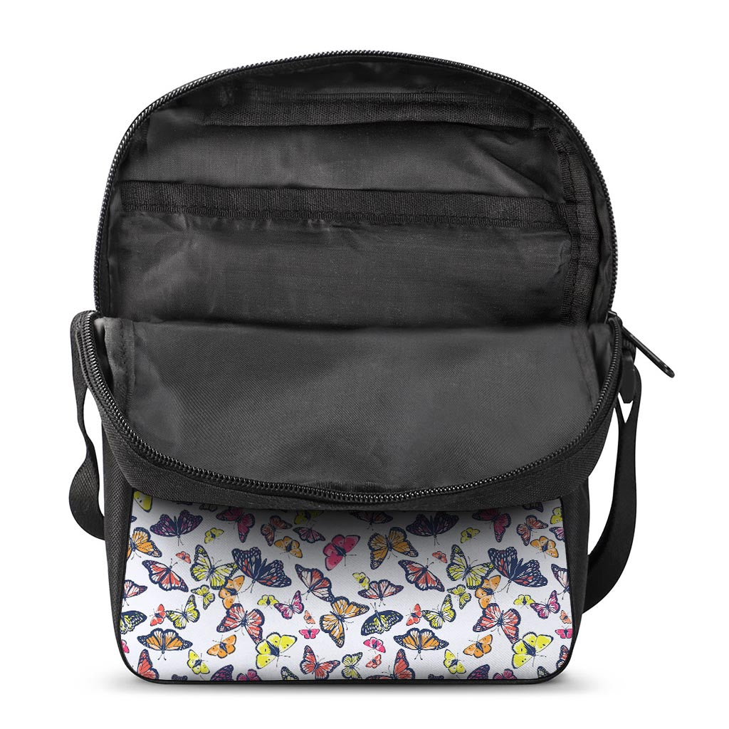 Spring Butterfly Pattern Print Rectangular Crossbody Bag