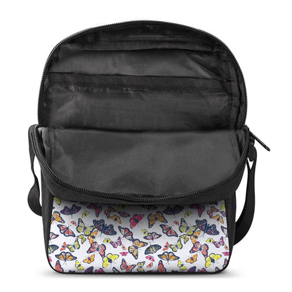 Spring Butterfly Pattern Print Rectangular Crossbody Bag