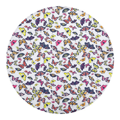 Spring Butterfly Pattern Print Round Blanket