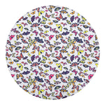 Spring Butterfly Pattern Print Round Blanket