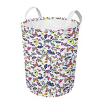 Spring Butterfly Pattern Print Round Laundry Basket