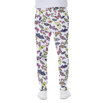 Spring Butterfly Pattern Print Scuba Joggers