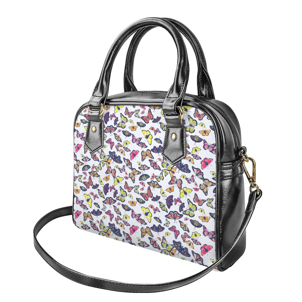 Spring Butterfly Pattern Print Shoulder Handbag