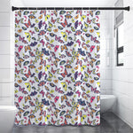 Spring Butterfly Pattern Print Shower Curtain