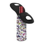 Spring Butterfly Pattern Print Single Neoprene Wine Tote
