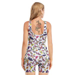 Spring Butterfly Pattern Print Sleeveless One Piece Swimsuit