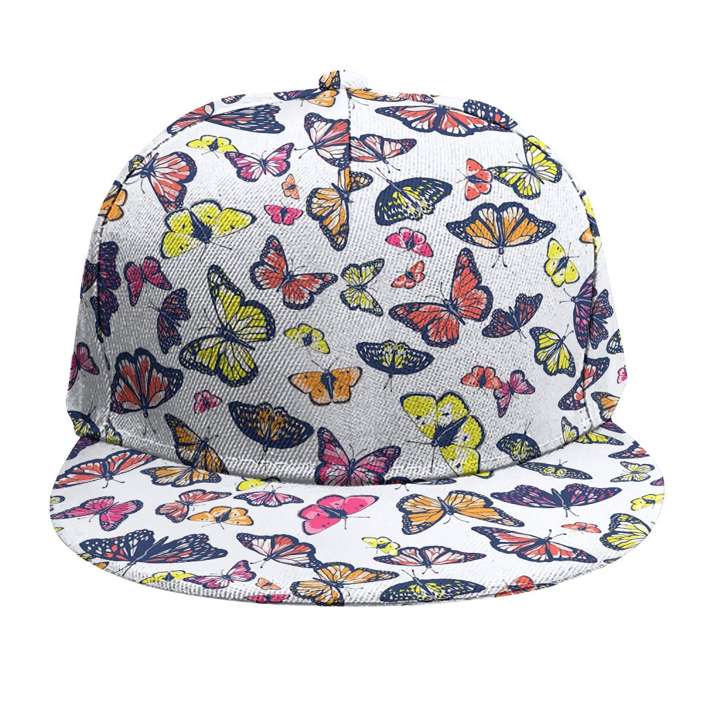 Spring Butterfly Pattern Print Snapback Cap