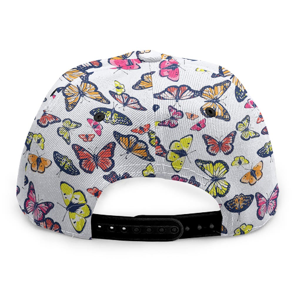 Spring Butterfly Pattern Print Snapback Cap