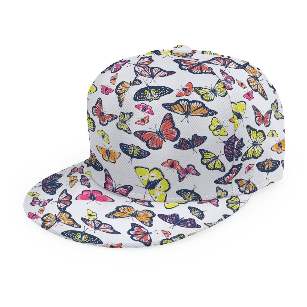 Spring Butterfly Pattern Print Snapback Cap