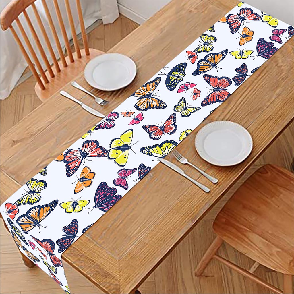 Spring Butterfly Pattern Print Table Runner