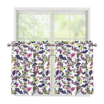 Spring Butterfly Pattern Print Tier Curtains
