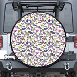 Spring Butterfly Pattern Print Tire Cover