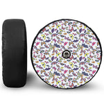 Spring Butterfly Pattern Print Tire Cover With Camera Hole