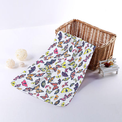 Spring Butterfly Pattern Print Towel
