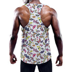 Spring Butterfly Pattern Print Training Tank Top