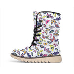 Spring Butterfly Pattern Print Winter Boots