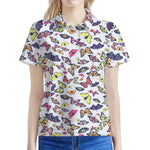 Spring Butterfly Pattern Print Women's Polo Shirt