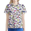 Spring Butterfly Pattern Print Women's Polo Shirt