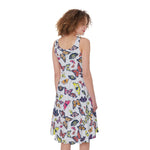 Spring Butterfly Pattern Print Women's Sleeveless Dress