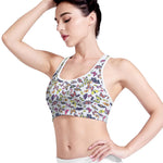 Spring Butterfly Pattern Print Women's Sports Bra