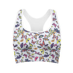 Spring Butterfly Pattern Print Women's Sports Bra