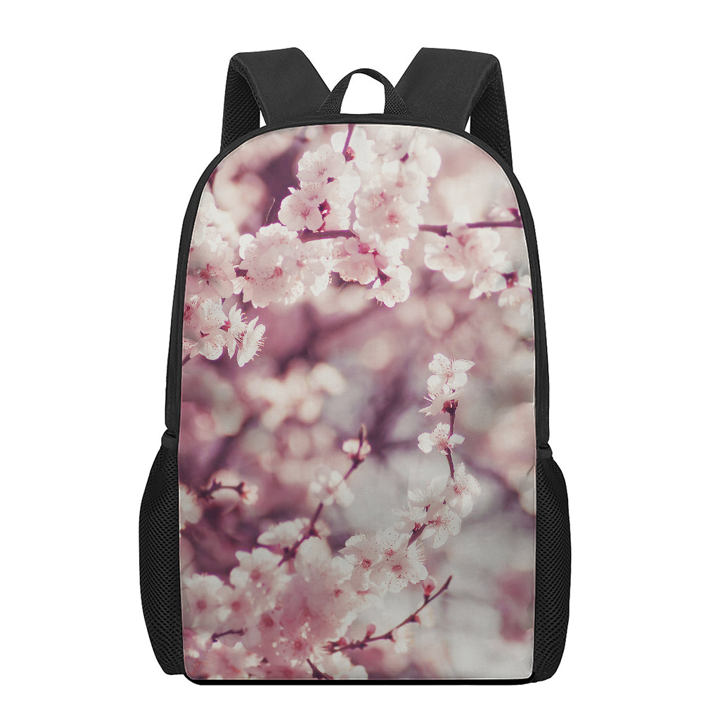 Spring Cherry Blossom Print 17 Inch Backpack