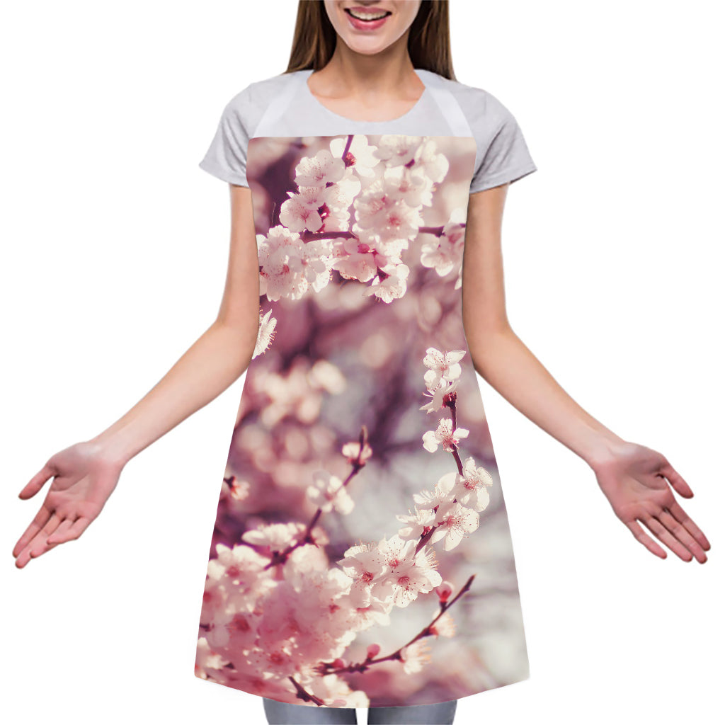 Spring Cherry Blossom Print Adjustable Apron