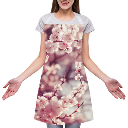 Spring Cherry Blossom Print Adjustable Apron