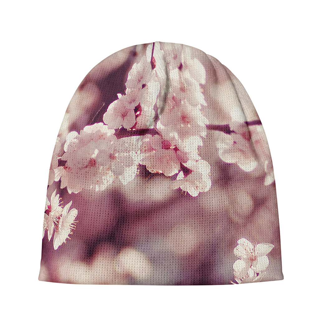 Spring Cherry Blossom Print Beanie