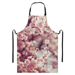 Spring Cherry Blossom Print Bib Apron With Pocket