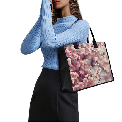 Spring Cherry Blossom Print Canvas Tote Bag