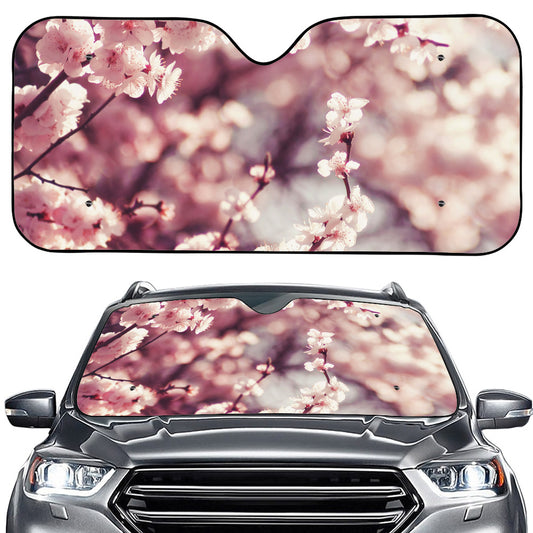 Spring Cherry Blossom Print Car Windshield Sun Shade